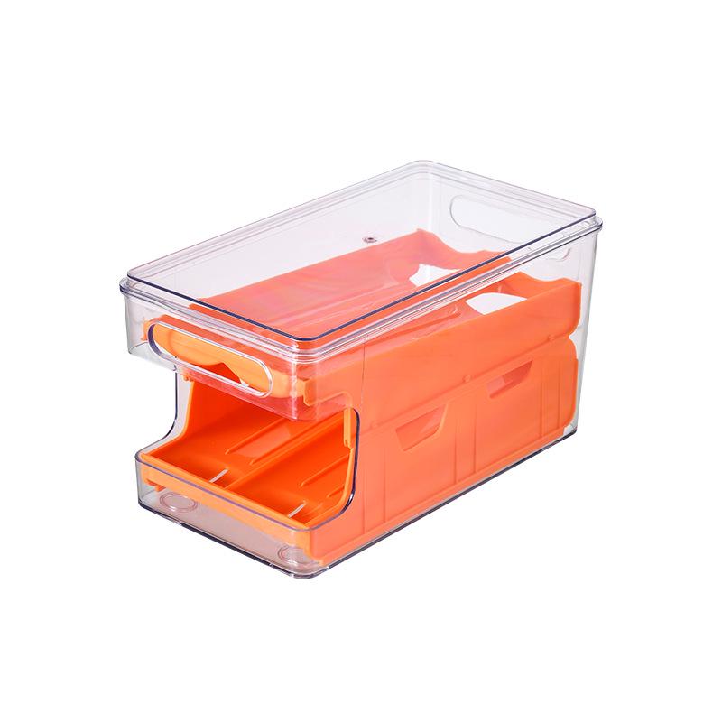 Stackable Double-Layer Slide-Out Egg Storage Box - Transparent, Shockproof, Quick-Freeze Refrigerator Organizer