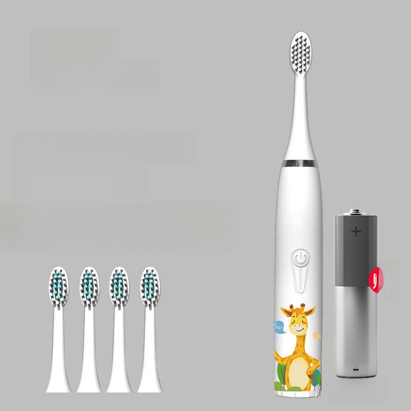 Waterproof Ultrasonic Kids' Electric Toothbrush - Cute Cartoon Design, Soft Bristles, IP7 Rated, Perfect Gift