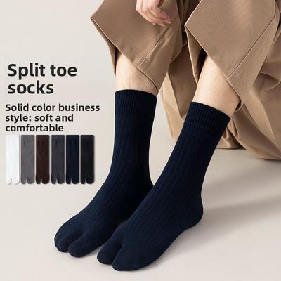 Split-toe Socks - Men's Mid-calf Socks - Cotton Socks - Anti-bacterial and Odor-resistant - High-calf Two-toe Socks - Long Socks