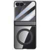 Electroplated Clear Phone Case Galaxy Z Flip7 All-Inclusive Shockproof Rotating Magnetic Stand Screen Protector Integrated