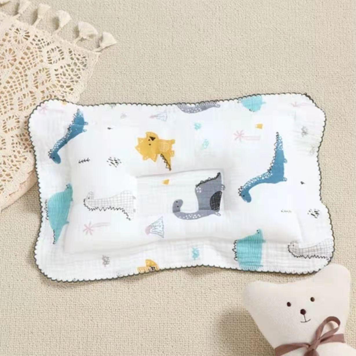 

Детская подушка Чистый хлопок Марля Детская подушка для укладки Кружево Хлопок Новорожденный Голова Анти-наклон Коррекция головы Низкая подушка 0-6 25*40