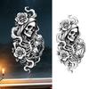 Removable Glass Sticker Halloween Skeleton And Rose Static Window Clings, Sketch Skull & Retro Pattern Film Flower Sticker, Waterproof PVC Decal