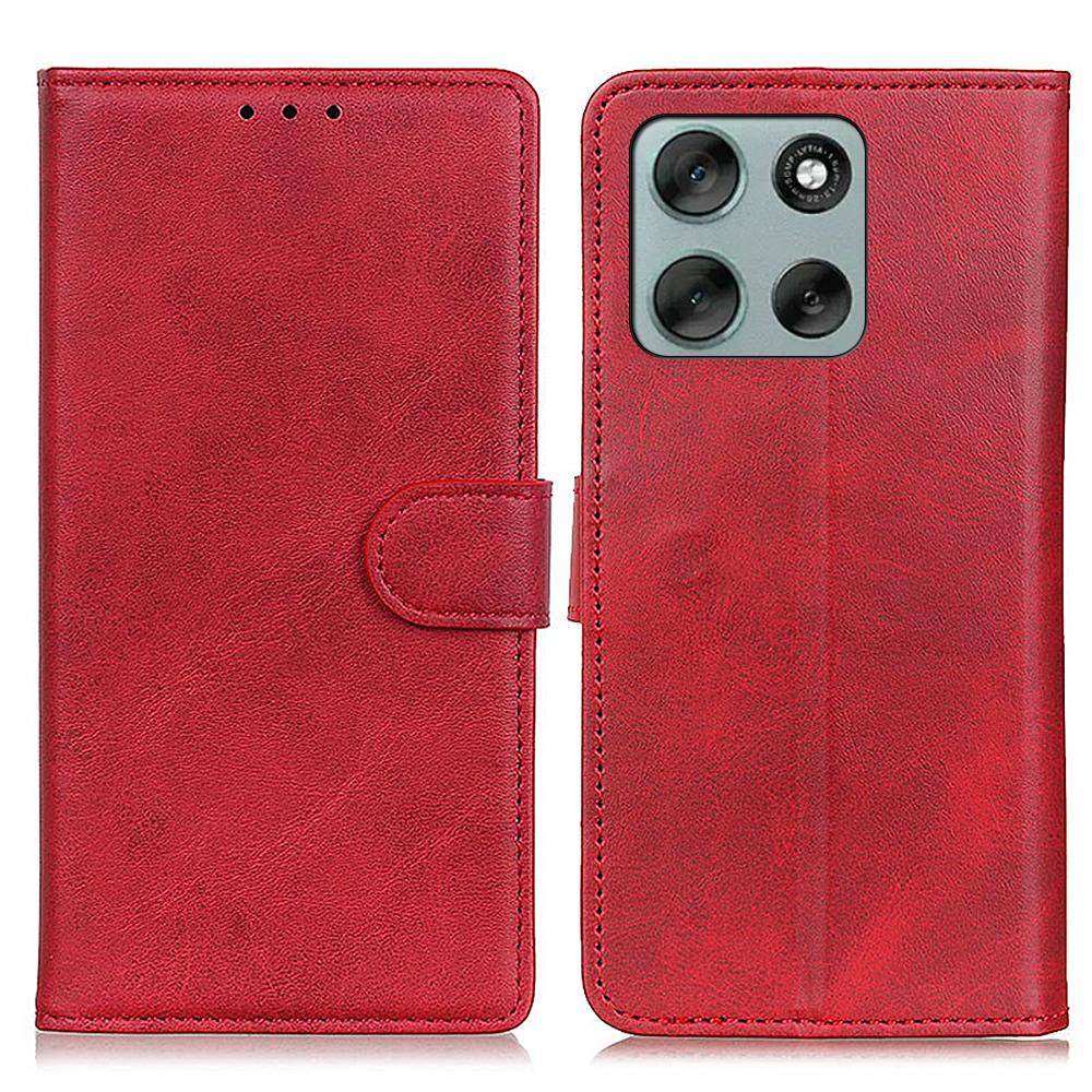 

Чехол для Motorola Moto G86 5G из кожи с текстурой коровьей шкуры, кошелек-подставка, чехол для телефона Red