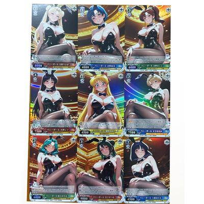 9pcs/set Sailor Moon DIY Trading Flash Cards Set Anime Cartoon Gift - Self Control Collect Signature Cards 63x88mm