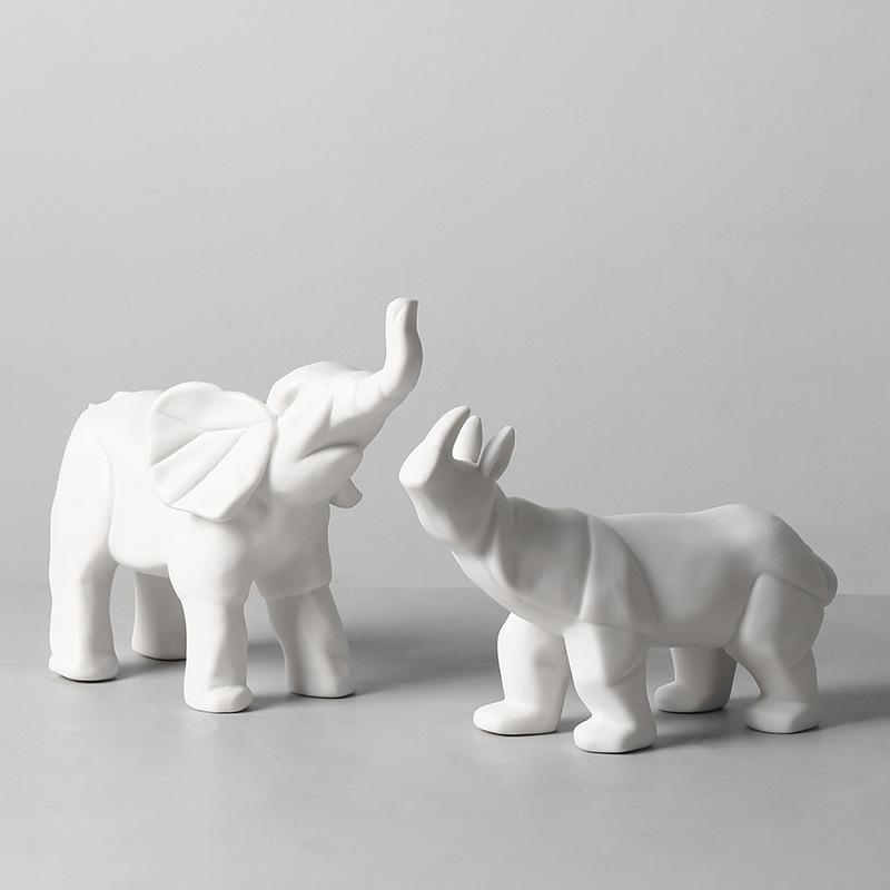 Nordisch Modern Einfach Elefant Nashorn Tier Dekoration Keramik Kreativ Wohnzimmer TV-Schrank Weinschrank Heimdekoration