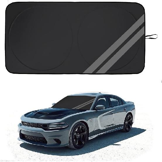 Front Windshield Sun Shade Fit For Dodge Charger Challenger Durango Journey Universal Fit To All Dodge Cars Foldable Sun Visor Protector  Fit Dodge