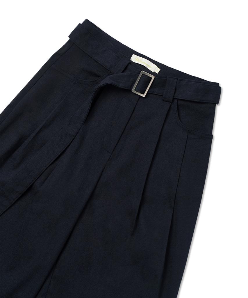 WITHOUT SUMMER Linen Belted Pants_Navy