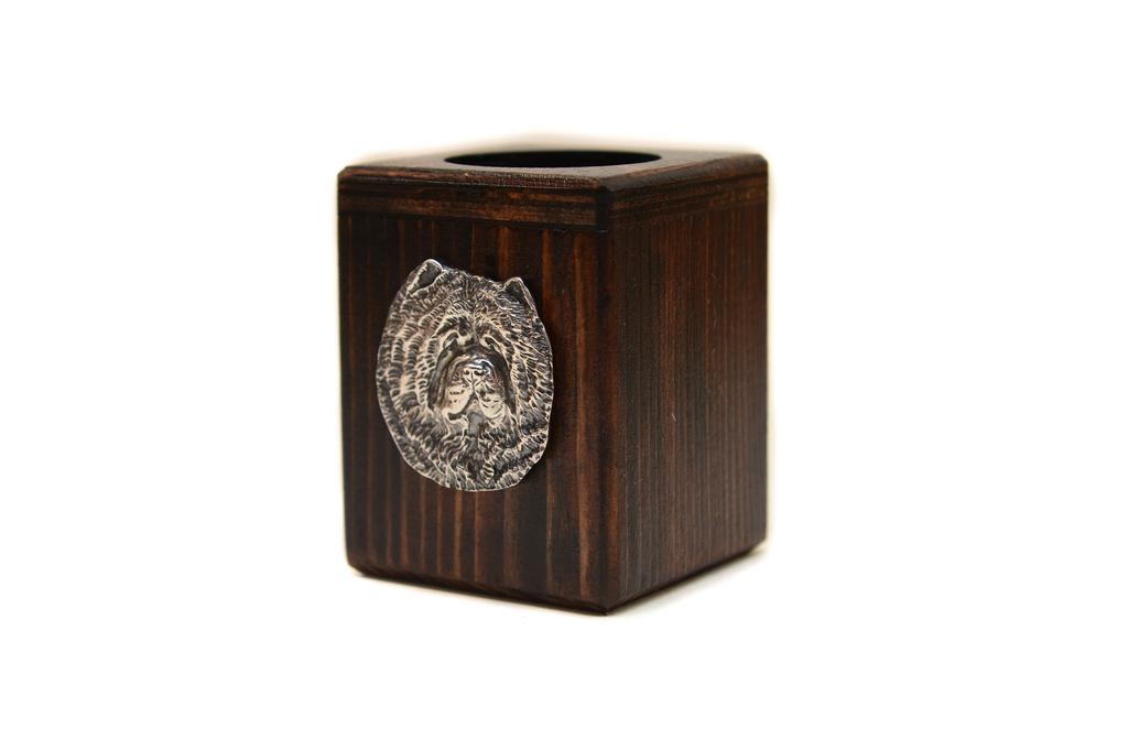Chow Chow – Wooden candle holder with a dog, a unique souvenir after losing a dog | Art-Dog