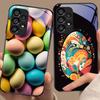 Colorful Flower Egg For Samsung Galaxy S10 S20 Plus S21 FE S22 S23 S24 FE S25 Ultra Black Tempered Glass Phone Case Hard Shell
