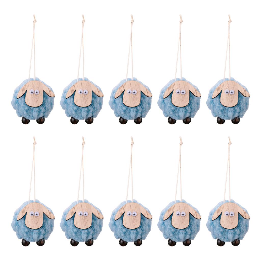 Set of 10 Soft Felt Sheep Christmas Tree Decorations Felt Sheep Hanging for Christmas Tree Ornamentation and Gifts