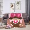 Warme Decke Mädchen Jungen Dekorativ Niedlich Monchichis Überwurfdecke Flanell Tagesdecke Für Draußen Flauschige Sofa Bettdecke