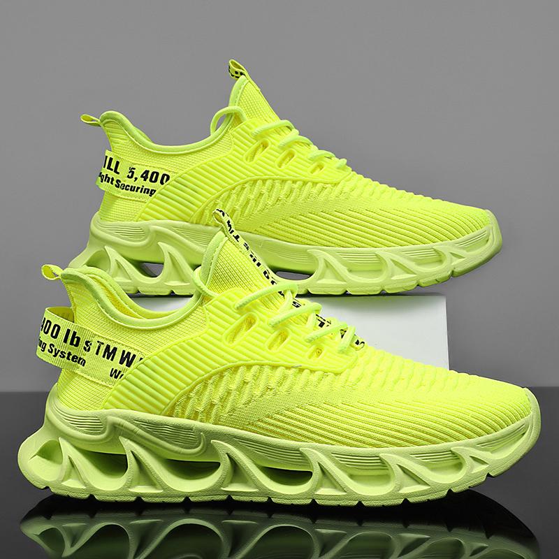 

2025- Новая модная мода- Толстая подошва, низкий вырез, дышащие кроссовки из ткани для бега, легкая и удобная мужская обувь, большой размер 46 зелёный