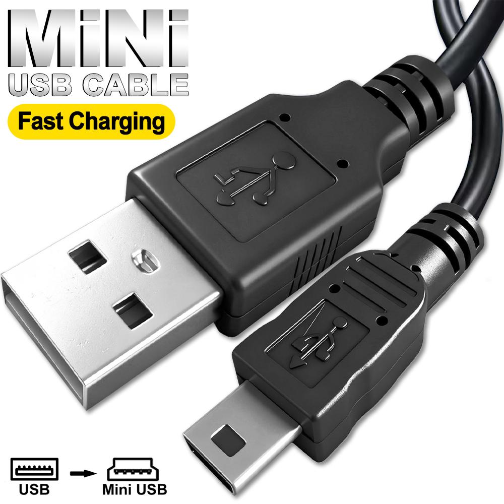 Mini USB Cable USB To Mini B Male Quick Charging Cables for MP3 MP4 Player Car DVR GPS Camera High-speed Data Transfer Wire Cord