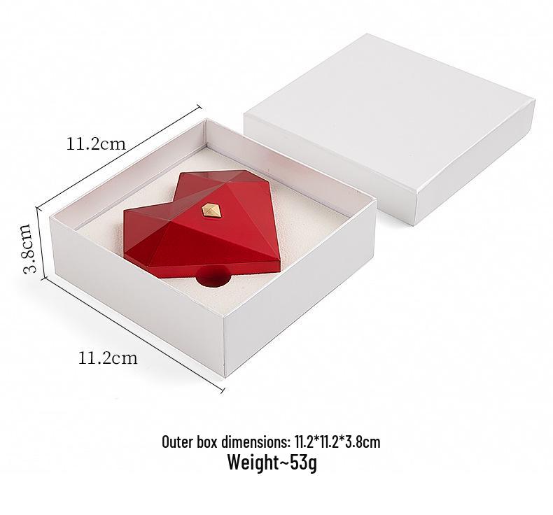 Heart-shaped Diamond Surface Jewelry Box - Automatic Opening Proposal Ring Storage