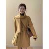Korean Style Khaki Coat Women's Autumn/Winter 2025 New Arrival: High-End Slim-fit Hepburn Jacket