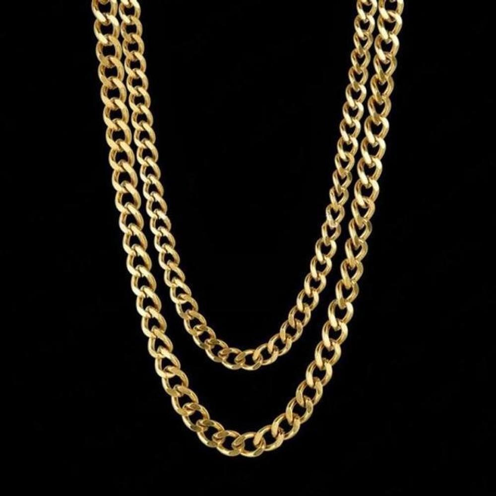 [Onoma] Onm Steel Basic Surgical Cuban Chain All-Day Gold Necklace 7M (32103256)