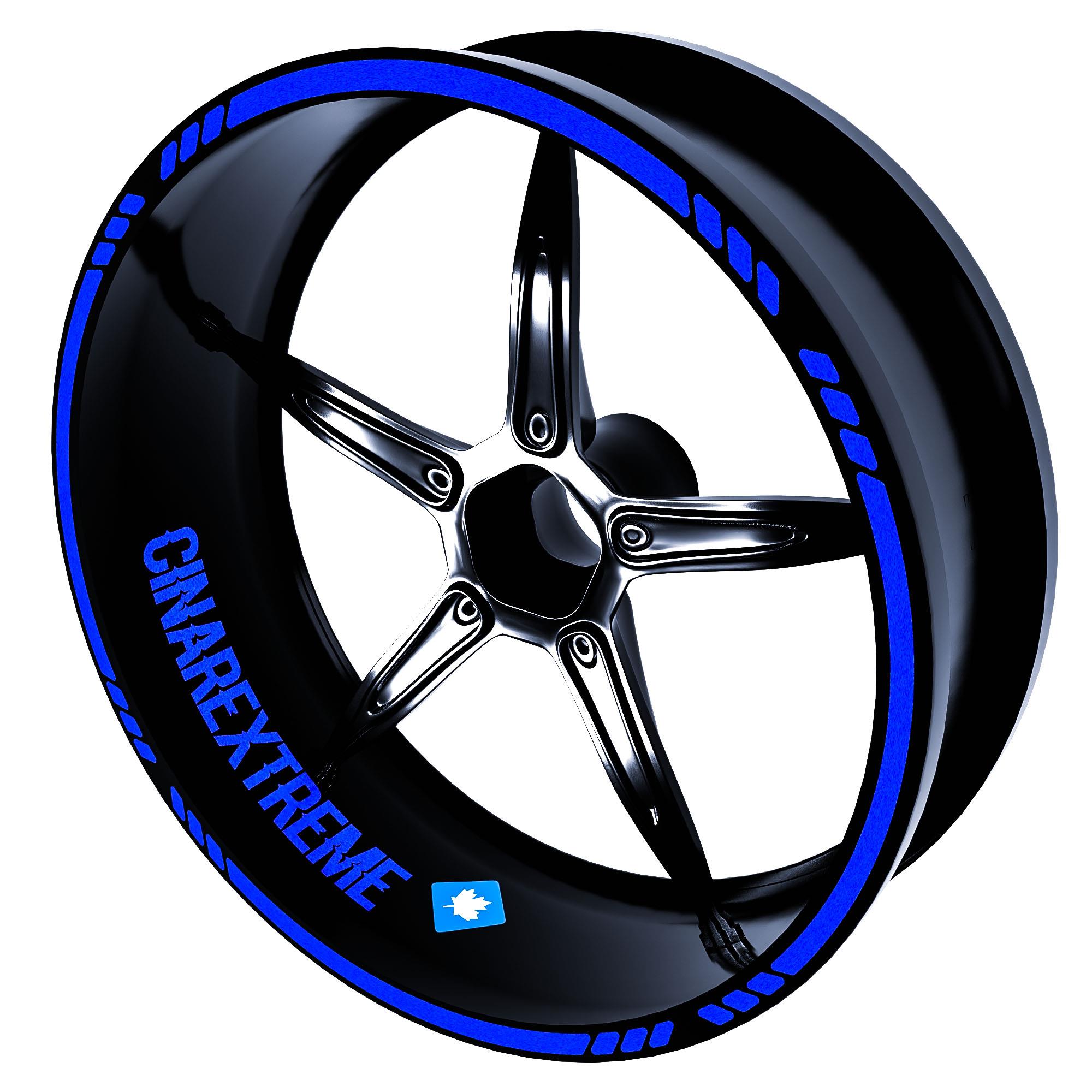 

4 шт. пунктирный дизайн светоотражающая синяя ободная лента колеса полосы наклейки наклейки CinarExtreme