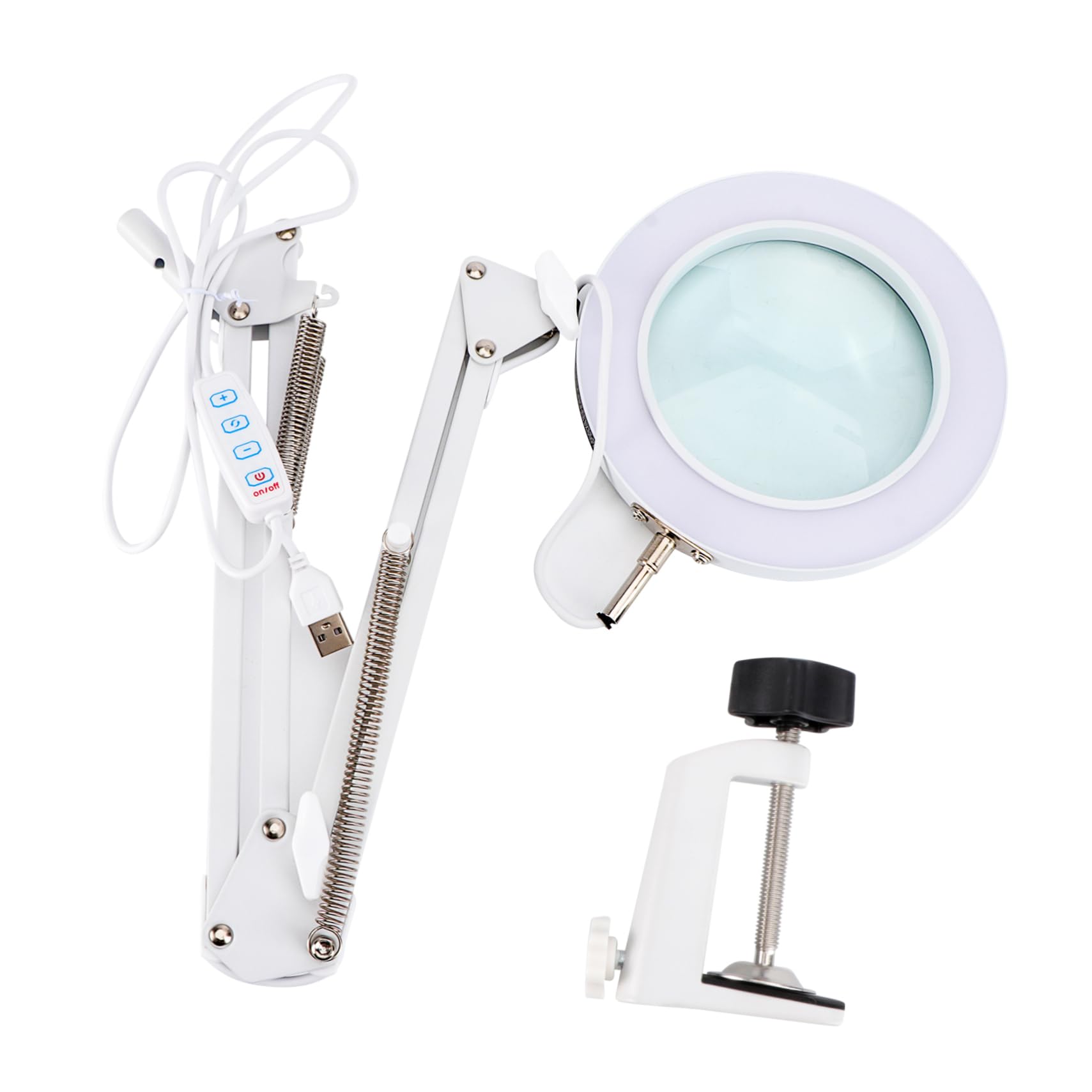 

NUOLUX Лупа з 5-кратним збільшенням з USB Електронне обслуговування Читання Фотографія Селфі Лупа Підставка, Збільшення, Світло, Живлення, білий