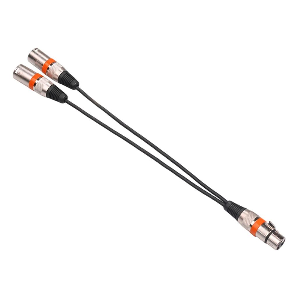 Heavy Duty Flexible 30cm Audio Adaptor 1 Female to 2 Male 3 Pin Patch Y Cable for Mixer Equelizer