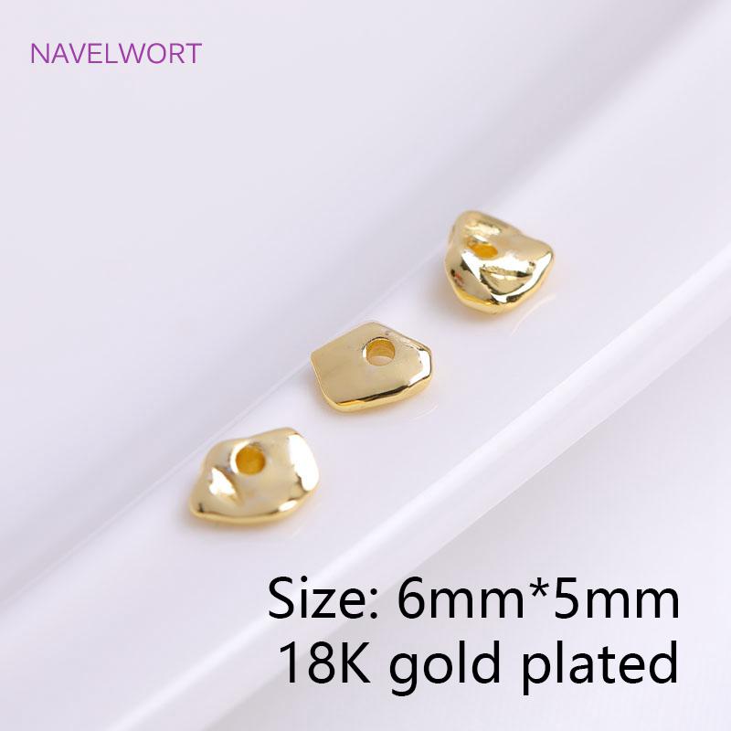High Quality Irregular Loose Spacer Beads 18K Gold Plating Brass Asymmetrical Beads DIY Jewelry Making Accessories Wholesale