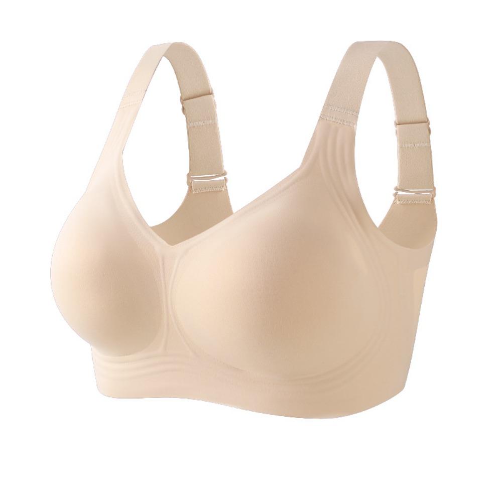 Push-Up Seamless Bra Adjustable Deep V Bra Solid Color Underwear for Women SPORTS XL абрикосовый