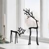 Indoor Festive Ornaments Christmas Reindeer Statue, Small Deer Sculpture Figurine, Modern Elegant Office Desk Decorations Holiday Decor for Tabletop,