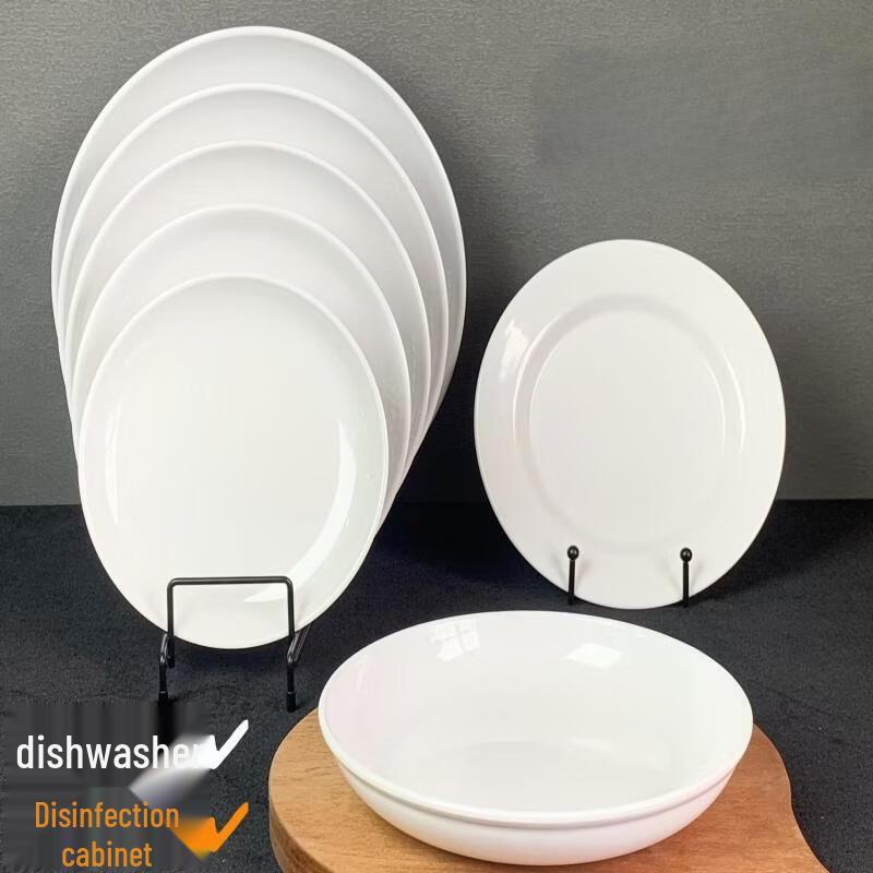 ZISIZ 14-inch White Round Melamine Dinner Plate (2-pack)