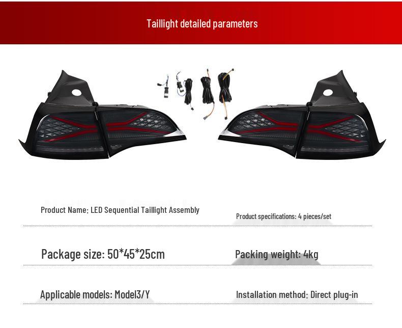 LED Tail Lights for Tesla Model 3/Y: Car Modification Driving Lights