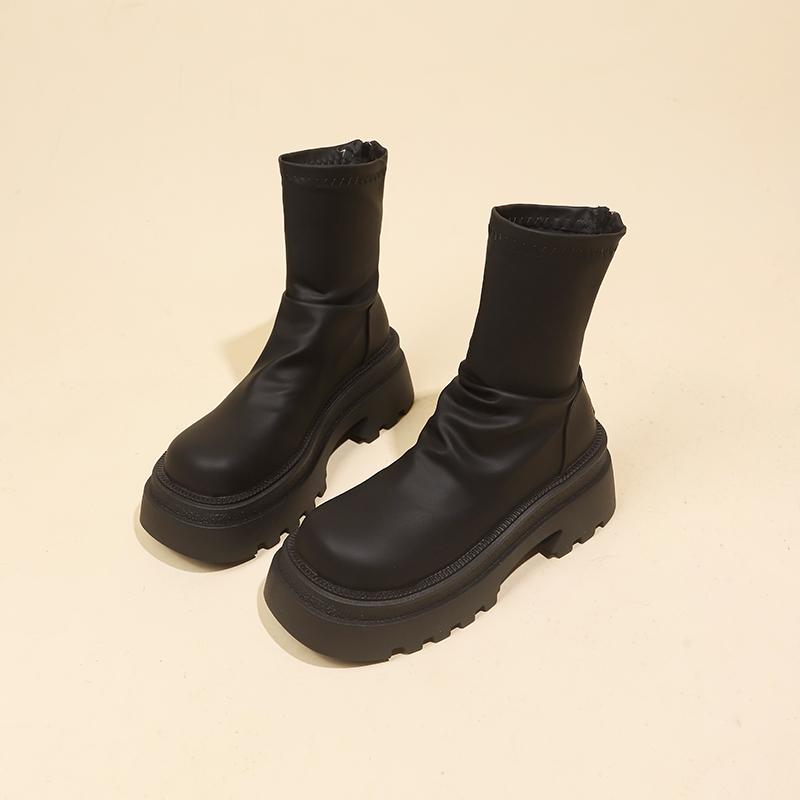

Мода Женская Мода Массивные Одинарные Ботинки Осень Новые Круглый Носок Толстая Подошва После Натягивания Мягкая Подошва Нескользящая Короткая Обувь 40 чёрный