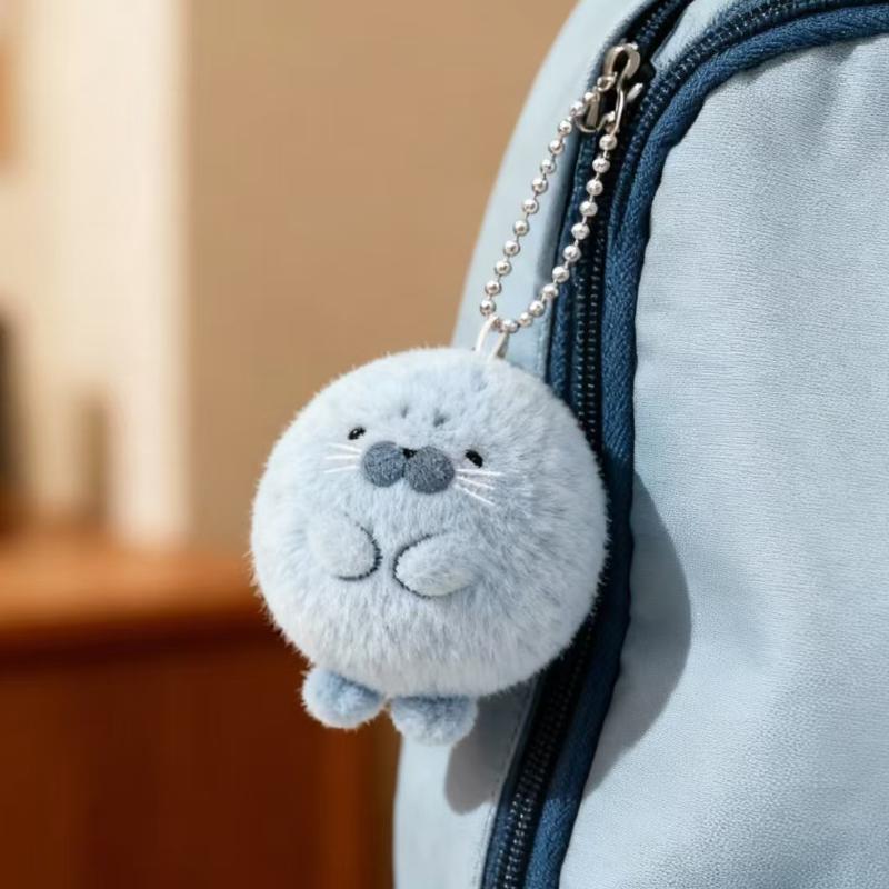Cartoon Cute Chubby Seal Doll Pendant Plush Keychain Cute Backpack Hanging Decoration Accessories Gift