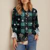 Christmas Snowflakes Snowmen Print Women Shirts Tops Fashion Autumn New Long Sleeve Loose Blouses Ladies Christmas Party Shirts