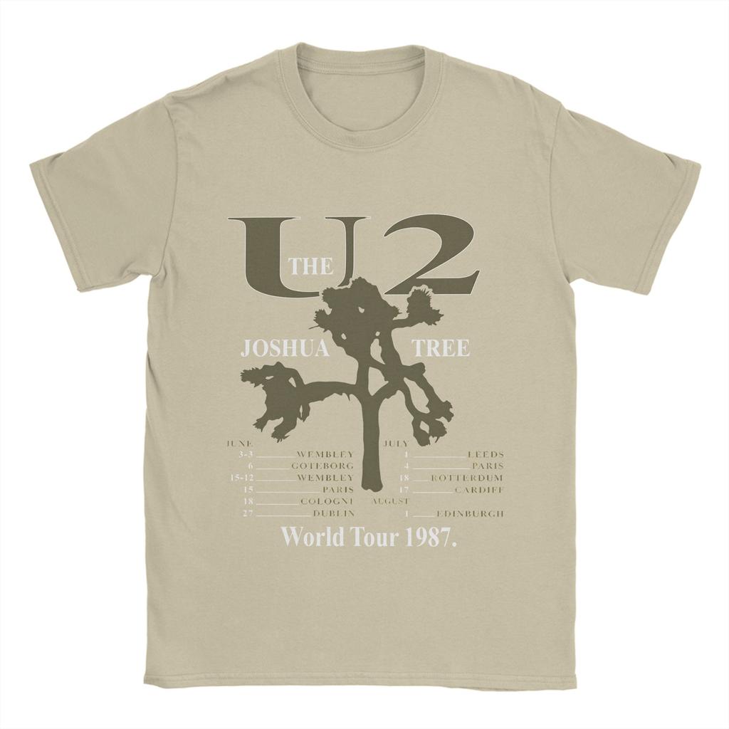 Mens TShirts U2 Rock Band Live The Joshua Tree Funny 100 Cotton Tee Shirt Short Sleeve  T Shirt Round Collar Tops Printing