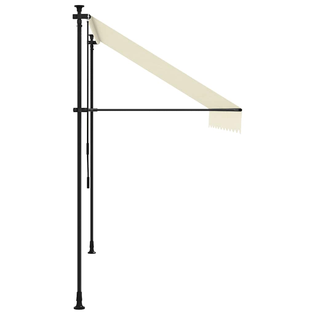 Vidaxl Markiza Zwijana, Kremowa, 300X150 Cm, Tkanina I Stal