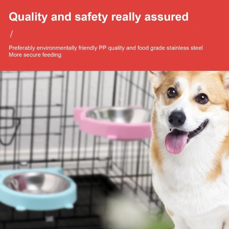 Removable Stainless Steel Pet Bowls for Cages Coops Cup Food & Water Feeder for Small Animals Watering Feeding 2Packs
