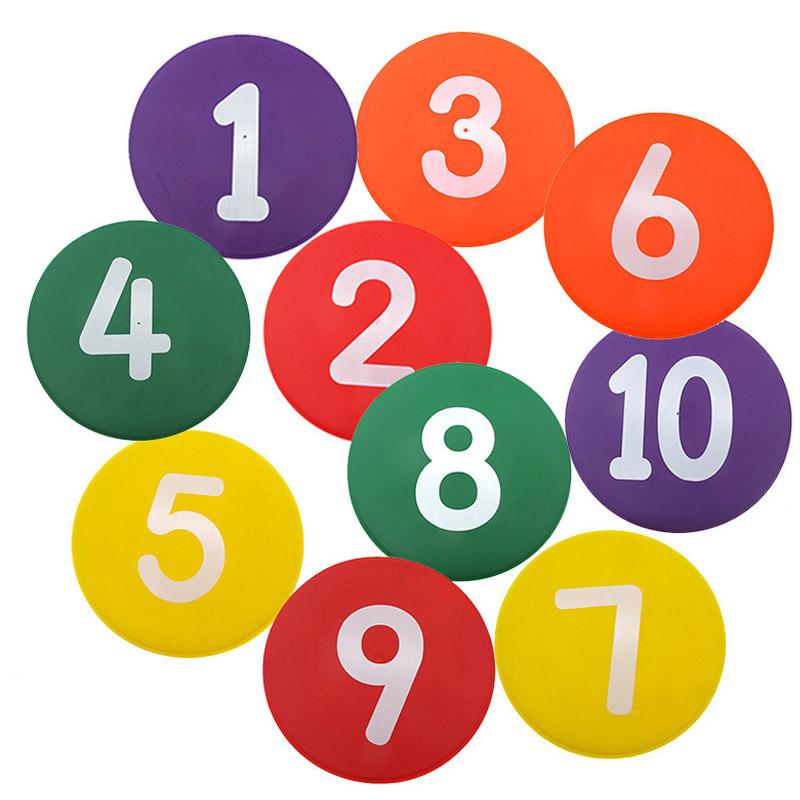 

Rubber Spot Markers For Sports 1 To 10 Numbers Tactile Integration Toy Sets Kids Adults Basketball Football Speed Agility Training