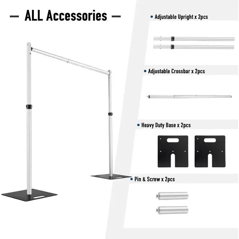 10x20FT Wedding Adjustable Crossbar Pipe&Drape Backdrop Stand Portable Aluminum Stand for Mariage Balloon Decoration Party Decor