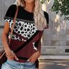Women Summer T Shirt Leopard Print Print Retro Fashion Short Sleeve Tees Casual   Printed  Tops