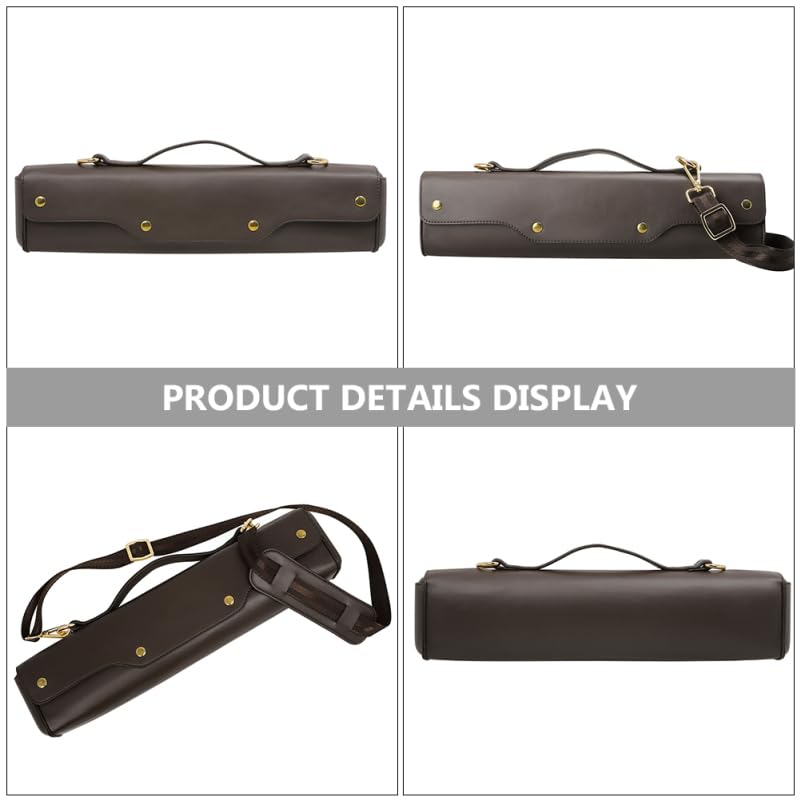 NOLITOY Flute Bag, 2-Way HandbagShoulder Bag, Stylish, Durable, and Portable, 44 x 10.2 x 6.8 cm, Coffee Color