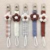 Cute Baby Pacifier Chain Plaid Embroidery Pacifier Clips Cute Flower Dummy Nipple Holder  Toddler