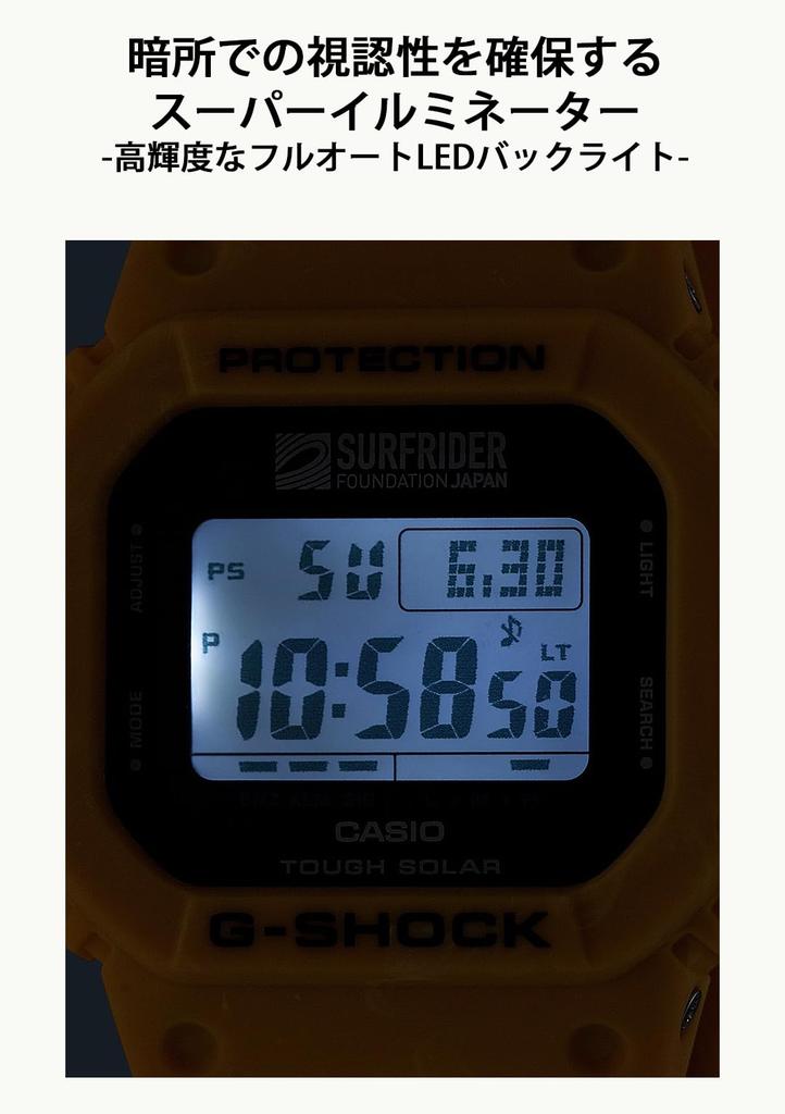 Watch Environmentally Friendly SURFRIDER FOUNDATION JAPAN Collaboration Model Tough Solar Yellow [Casio] G-Shock [Uses Materials] G-5600SFJ-9JR Men's