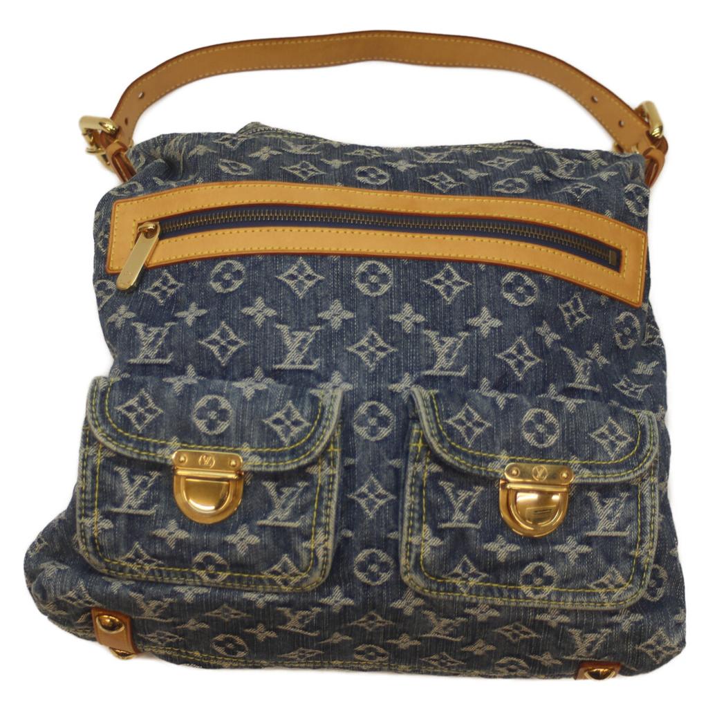 LOUIS VUITTON 2005 M95048 Monogram Denim Baggy GM Handbag blueUsed