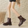 Fashion Autumn Winter New Women's Ankle Boots High Quality Wool Warm Platform Leather Boots British Chelsea High Heels Ladies Snow Boot