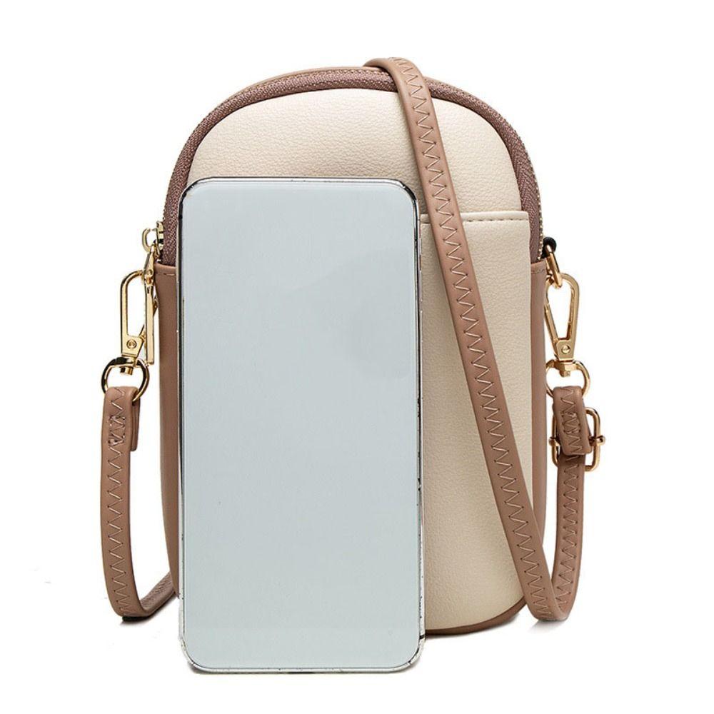 New Style PU Leather Crossbody Bag Soft Multi-layer Messenger Bag Square Bag Mobile Phone Bag