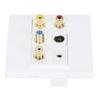 Multimedia Wall Plate 3.5mm F Type TV9.5 3 RCA AV Wall Panel for TV Set Top Box Coaxial Cable Radio
