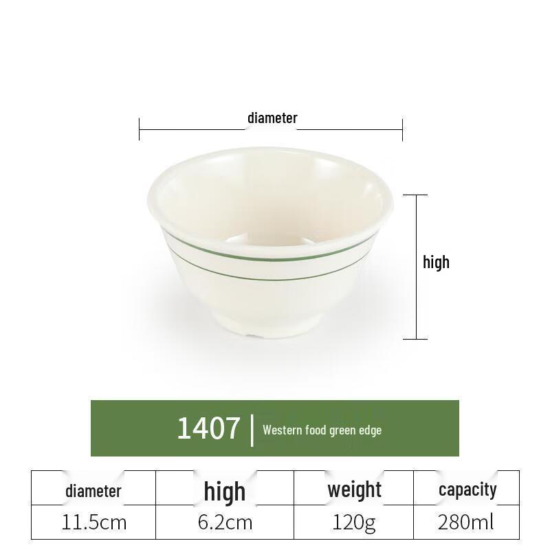 Heerli Commercial Melamine Rice Bowls (10-Pack)