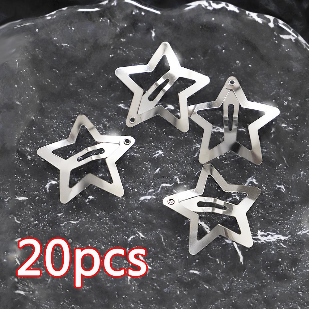 

10/100 шт. Серебряные заколки для волос в виде звезды для девочек Филигранная звезда Металлическая заколка-защелка Заколки Шпильки Украшения для волос Без никеля Без свинца