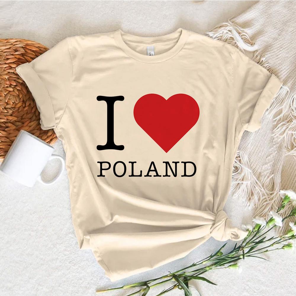 Polen T-Shirt Damen Y2K Comic T-Shirt Mädchen Anime Kleidung