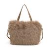 Women Winter Faux Fur Bucket Bag Plush Luxury Soft Crossbody Shoulder Handbag