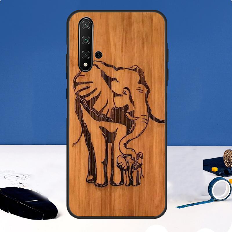 Bamboo Wood Pattern Skull Print Case For Huawei Nova Y90 Y91 Y60 Y61 Y70 10 9 SE 11 Pro 5T 11i 8i 3i P20 P40 P30 Lite Cover