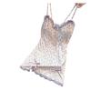 2025 Pure Desire Floral Women's Sexy Spaghetti Strap Lace Nightgown with Chest Pad and Short Slit
